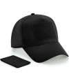 BB638 B638 Beechfield Removable Patch 5 Panel Cap Black colour image